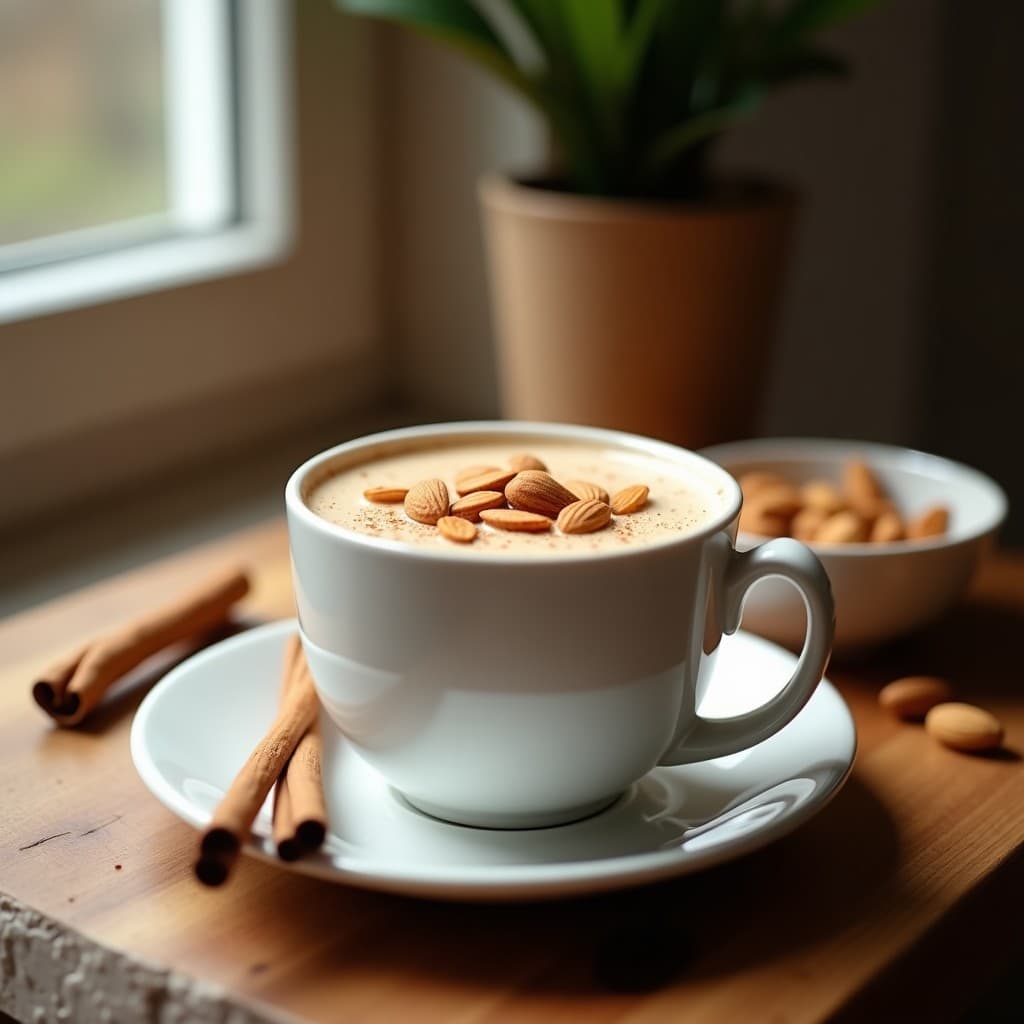 Bebida de Almond Milk y Canela con Toque de Vainilla: Latte Vegano para Dormir Mejor