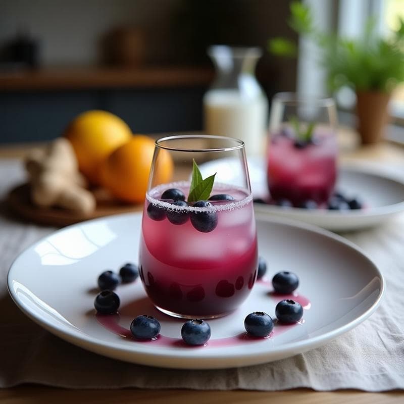 Bebida de Arándanos y Jengibre con Agua de Coco: Refresco Desintoxicante Sin Azúcar