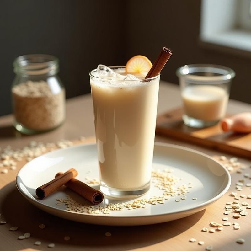 Bebida de Avena Fermentada con Canela y Raíz de Loto: Kéfir Vegano para Intolerantes a la Lactosa