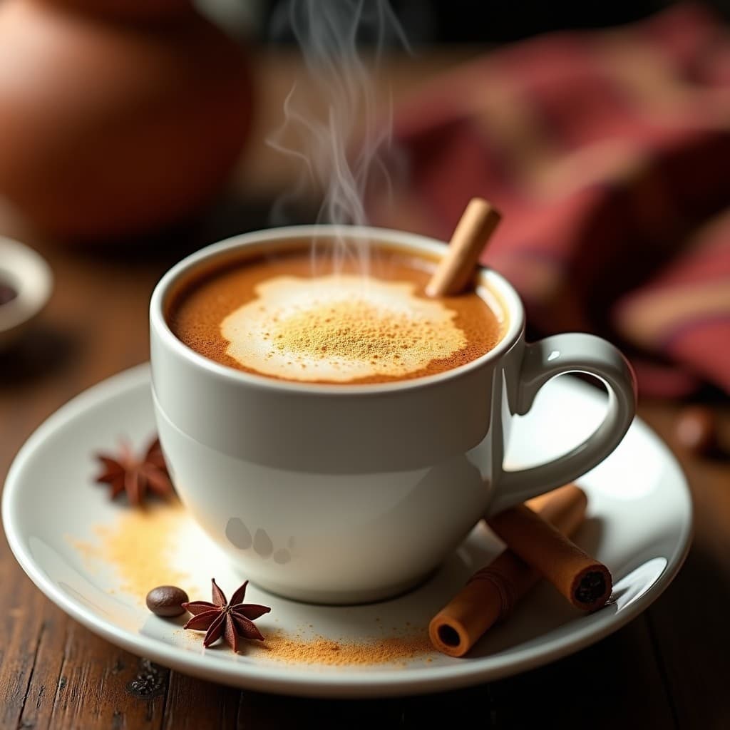 Bebida de Café con Especias de Canela y Pimienta de Jamaíca: Latte Mexicano Energético