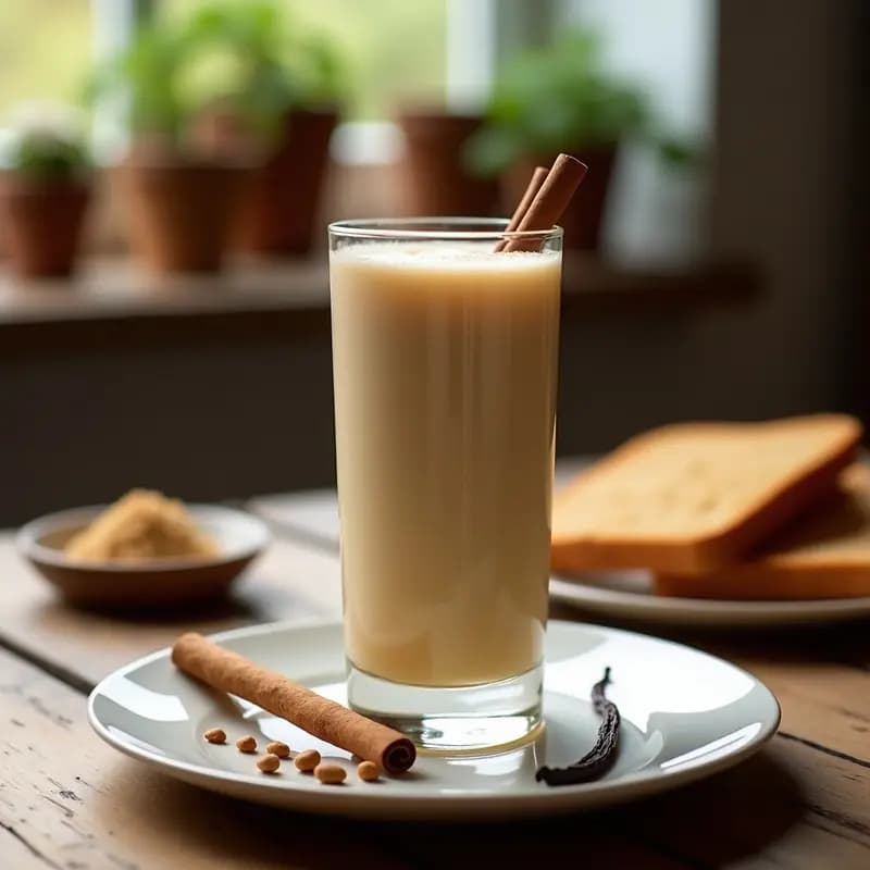 Bebida de Agua de Horchata con Canela y Vainilla: Infusión Salvadoreña Sin Lácteos