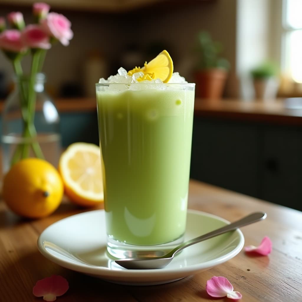 Bebida de Matcha y Limón con Agua de Rosas: Energizante Vegana y Sin Azúcar