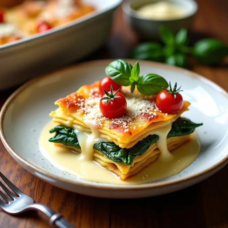 Béchamel de Coliflor y Nuez Moscada con Láminas de Lasaña Sin Gluten: Receta Italiana Keto