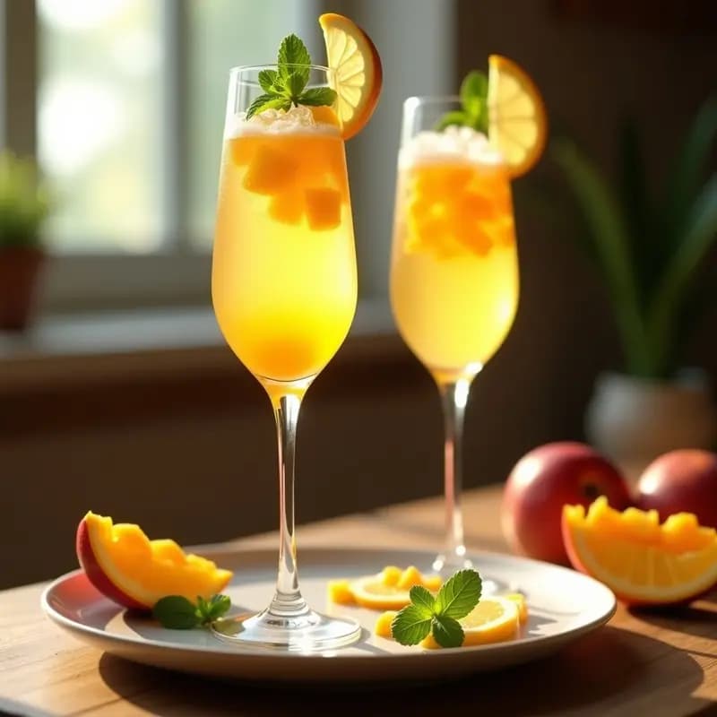 Bellini de Mango y Maracuyá: Bebida Italiana Sin Alcohol para Verano