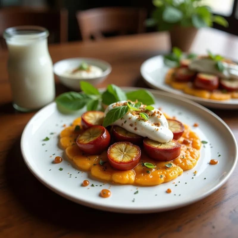 Berenjena Ahumada con Tahini y Salsa de Yogur: Receta Vegana y Sin Gluten en 20 Minutos