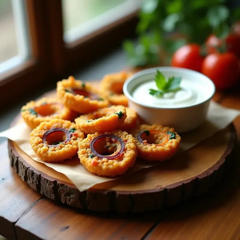 Bhajias de Cebolla y Espinaca: Snack Indie Crujiente y Vegano en Airfryer