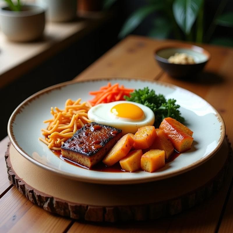 Bibimbap Coreano de Coliflor y Tofu: Receta en Airfryer Baja en Carbohidratos