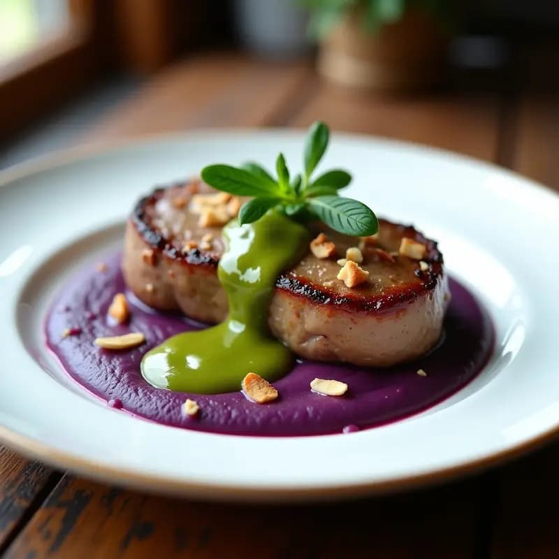Bifteck a la Pimienta Verde con Puré de Ñame: Receta Francesa Gourmet