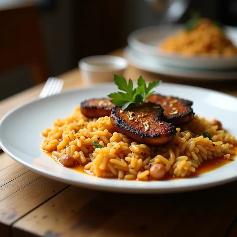 Biriyani de Champiñones y Espinacas: Receta Indiana Vegana con Arroz Basmati y Especias