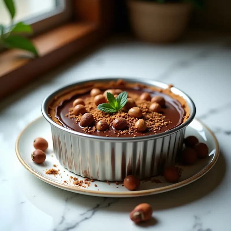 B insiste de Chocolate y Avellanas: Postre Francés Sin Horno con Capas de Bizcocho Borracho