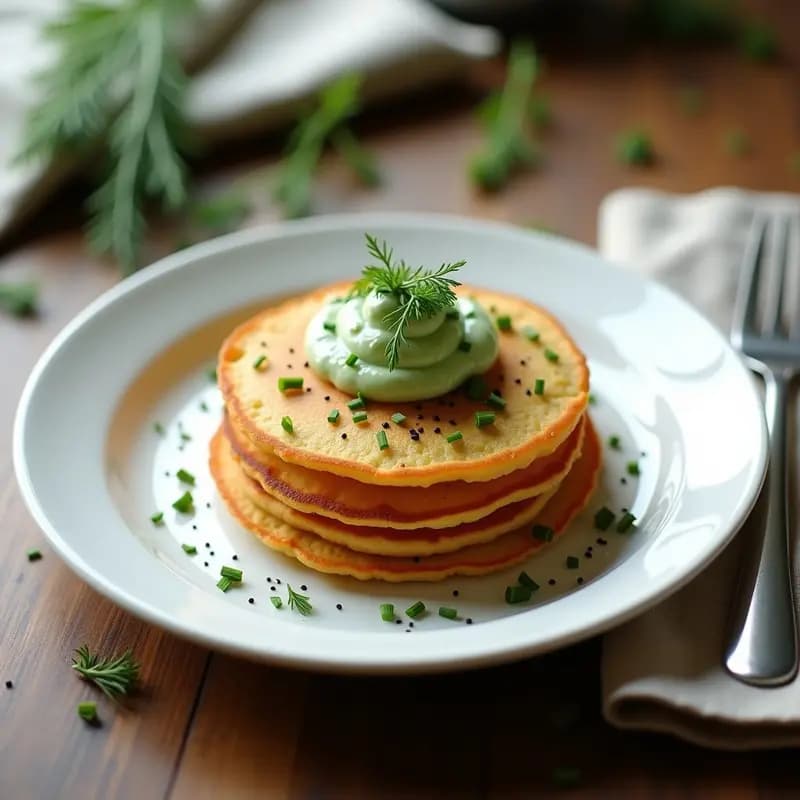 Blinis de Harina de Garbanzo: Panqueques Rusos Veganos con Crema de Eneldo
