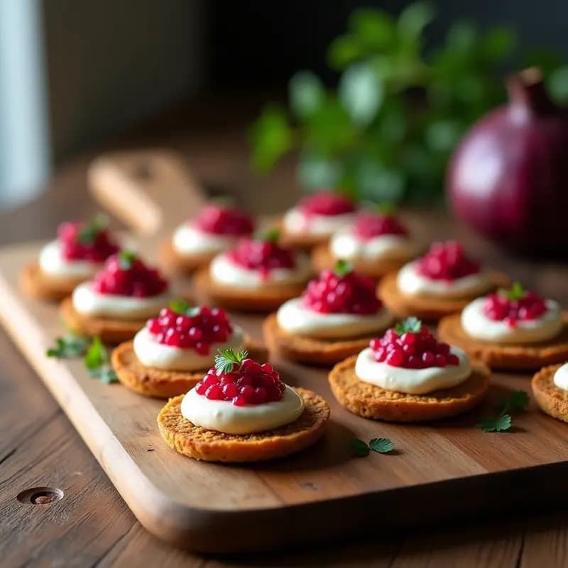 Blinis de Lentejas Rojas con Caviar de Remolacha y Crema de Ajo Negro: Aperitivo Vegano Gourmet en 15 Minutos