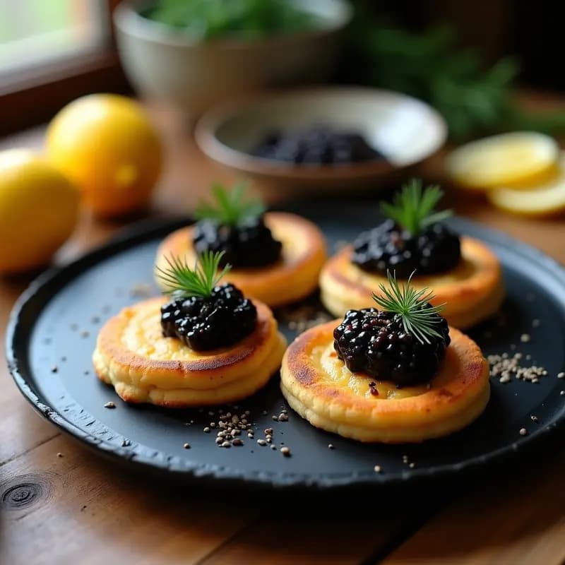 Blinis Rusos de Trigo Sarraceno con Caviar de Lentejas: Receta Vegana y Sin Gluten