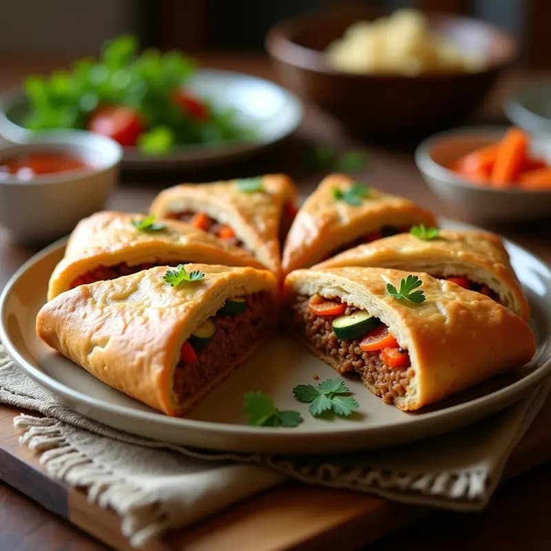 Boakie de Carne Molida y Verduras: Pastel Salado Sudafricano con Hojaldre Integral