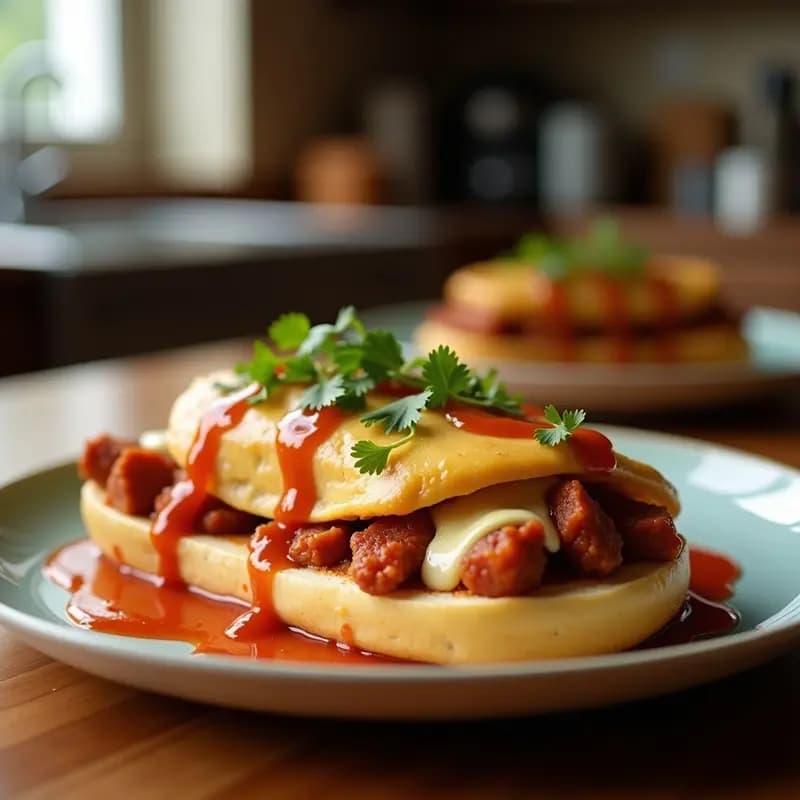 Bocadillo de Lomo Empanado con Queso Fundido y Salsa Brava: Receta Española de Alta Caloría