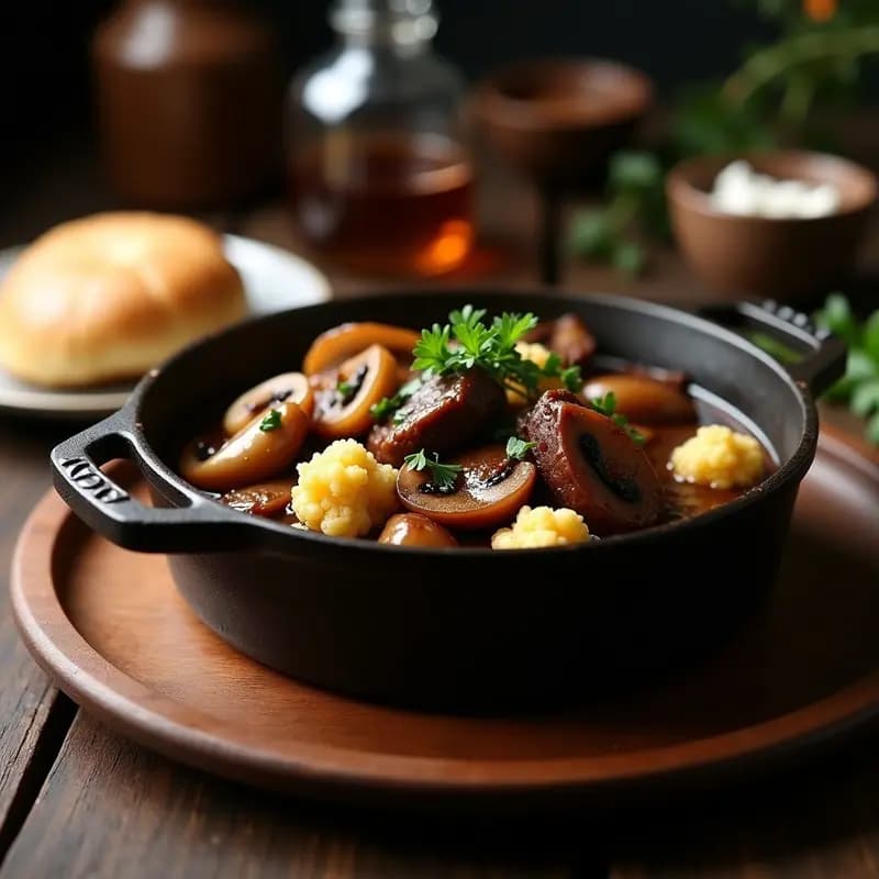 Bœuf Bourguignon con Hongos Portobello: Estofado Francés Keto y Sin Patata