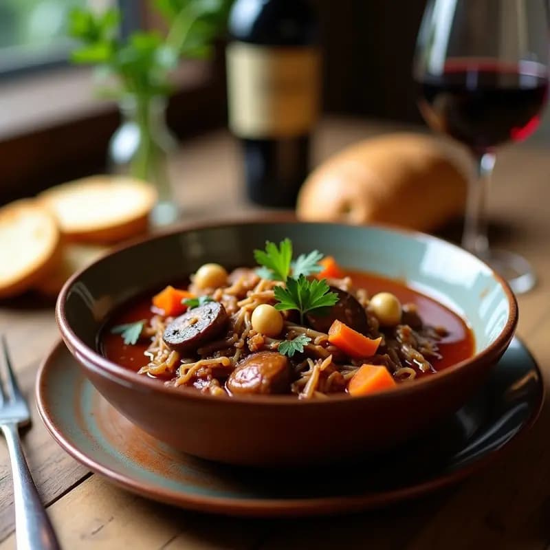 Bœuf à la Bourguignonne de Jackfruit: Versión Francesa Vegana en Olla Lenta