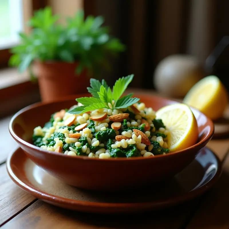 Bohriali de Espinacas y Arroz: Plato Armenio con Toque a Limón y Hierbas Frescas