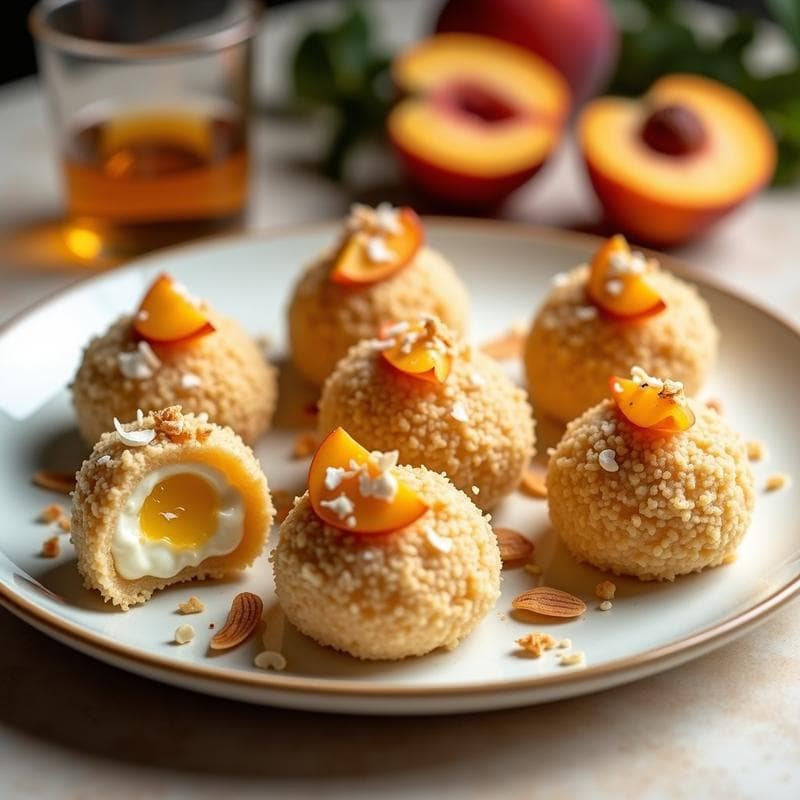 Bolas de Melocotón y Queso Mascarpone: Postre Sin Horno con Toque de Vino Moscatel