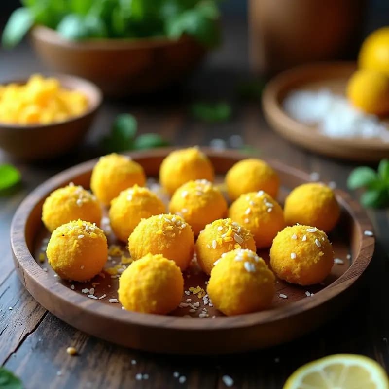 Bolitas de Queso de Anacardos y Cúrcuma: Snack Keto Crudivegano con Toque Antiinflamatorio