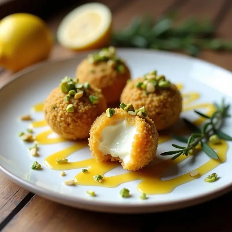 Bolitas de Queso de Cabra y Pistacho: Entrante Español Sin Gluten