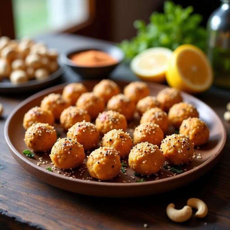 Bolitas de Queso Vegano de Anacardos y Pimentón Ahumado: Aperitivo Sin Lácteos en 10 Minutos