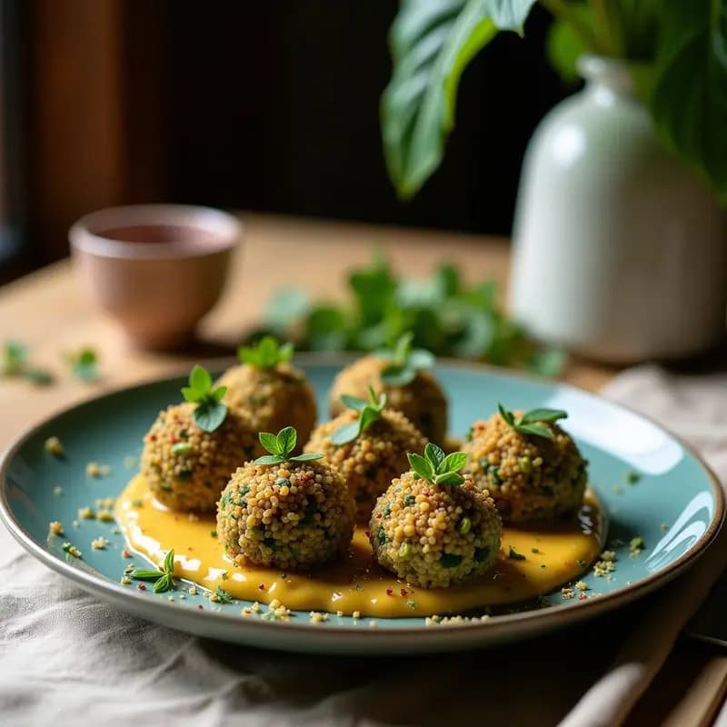 Bolitas de Quinoa y Espirulina con Relleno de Mantequilla de Almendras: Snack Energético