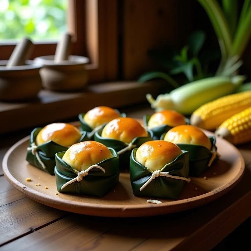 Bollos de Maíz con Queso Campesino y Hoja de Bijao: Receta Costarricense en Olla Lenta