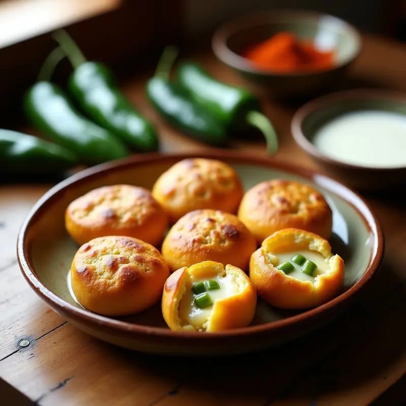 Bollos de Maíz Rellenos de Queso y Chile Poblano: Receta Salvadoreña en Airfryer con Toque Ahumado