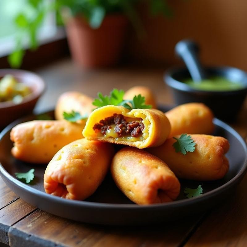 Bollos de Maíz Rellenos de Queso Oaxaca y Chorizo Vegano: Receta Mexicana en Airfryer