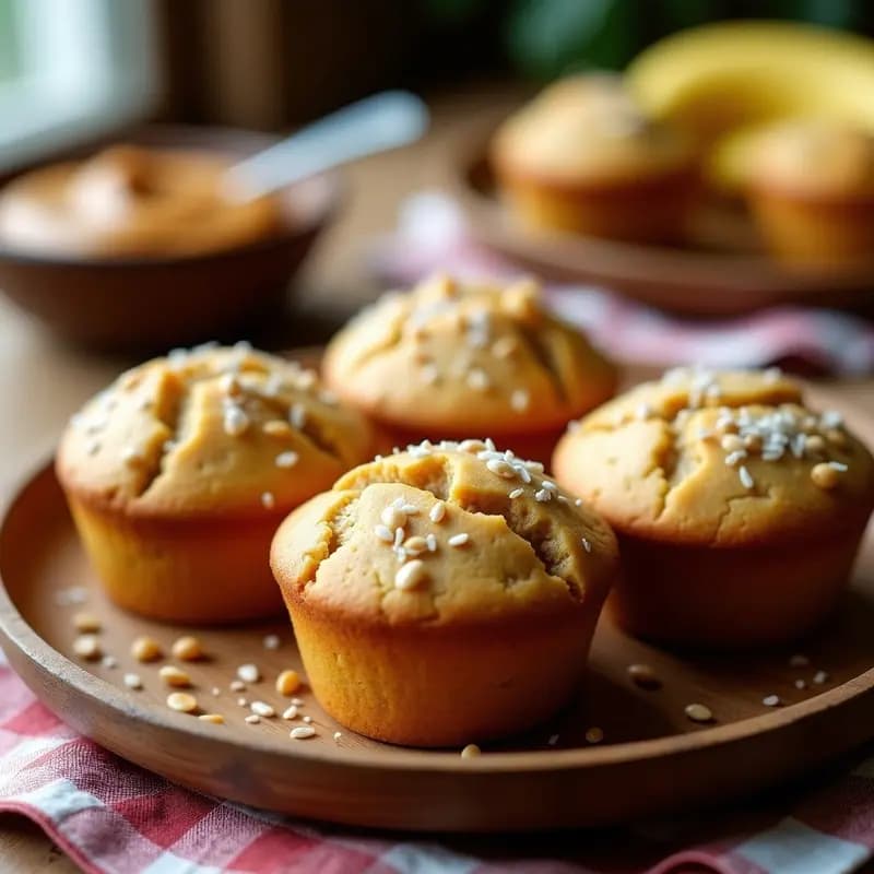 Bollos de Manteca de Maní y Plátano: Desayuno Argentino Sin Harina y Vegano