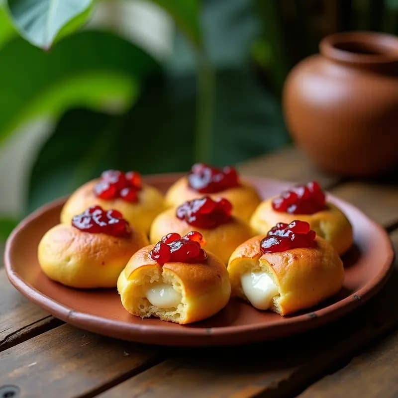 Bollos de Plátano Macho con Queso Costa Rica y Mermelada de Guayaba: Desayuno Centroamericano Tradicional