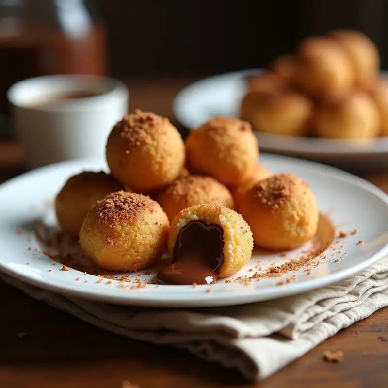 Bombones de Nutella Congelada Rebozados en Pan rallado y Canela: Snack Crujiente