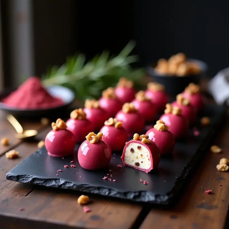 Bombones de Queso de Cabra y Higo con Baño de Chocolate Rubí: Aperitivo Dulce-Salado Irresistible