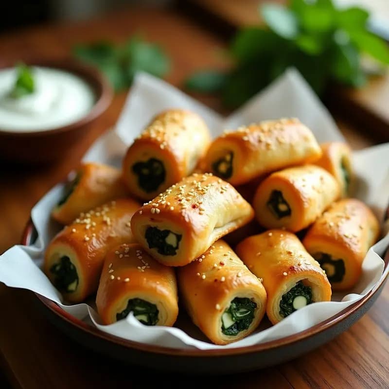 Boriek de Espinacas y Queso Feta: Empanada Siria en Airfryer