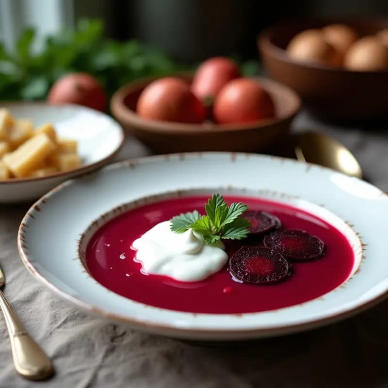 Borscht Frío de Remolacha y Yogur de Coco: Sopa Ucraniana Vegana para el Verano
