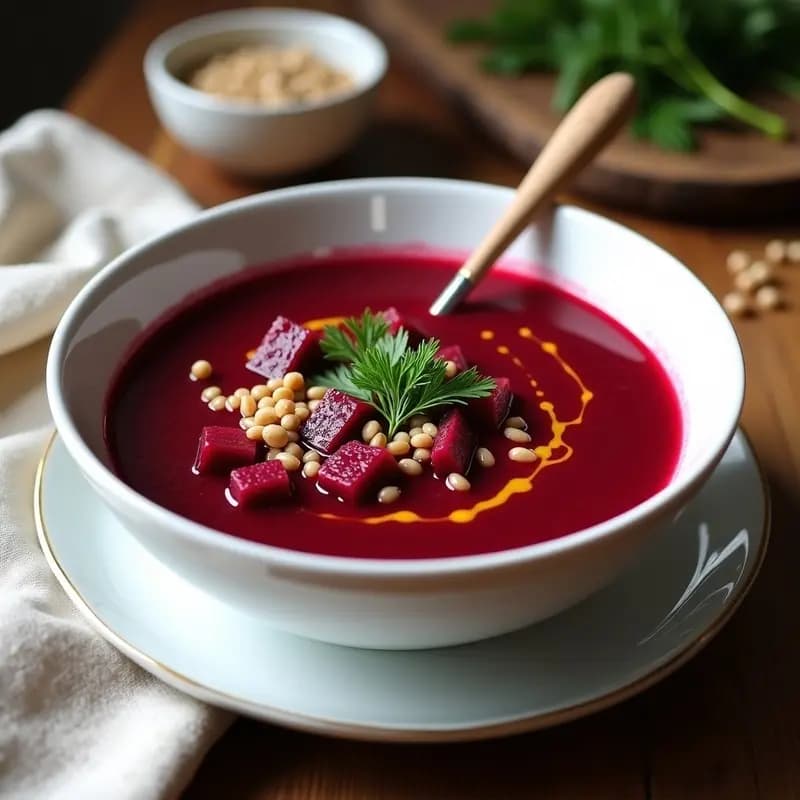 Borscht Polaco con Remolacha y Joivita: Sopa Eslava Reconfortante y Vegana