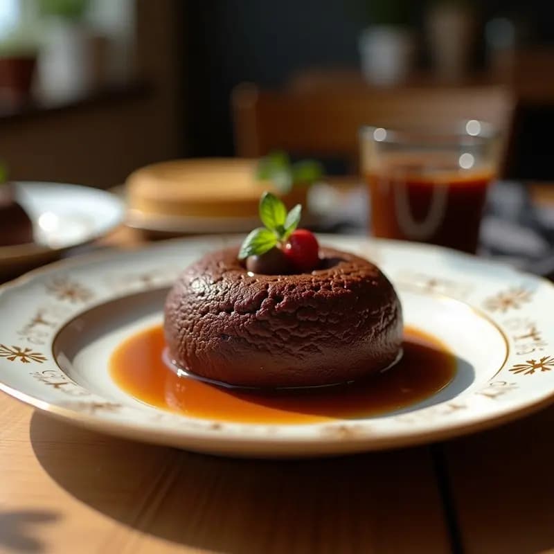 Boule de Chocolat Belga con Corazón Líquido: Postre Francés en Taza para Microondas