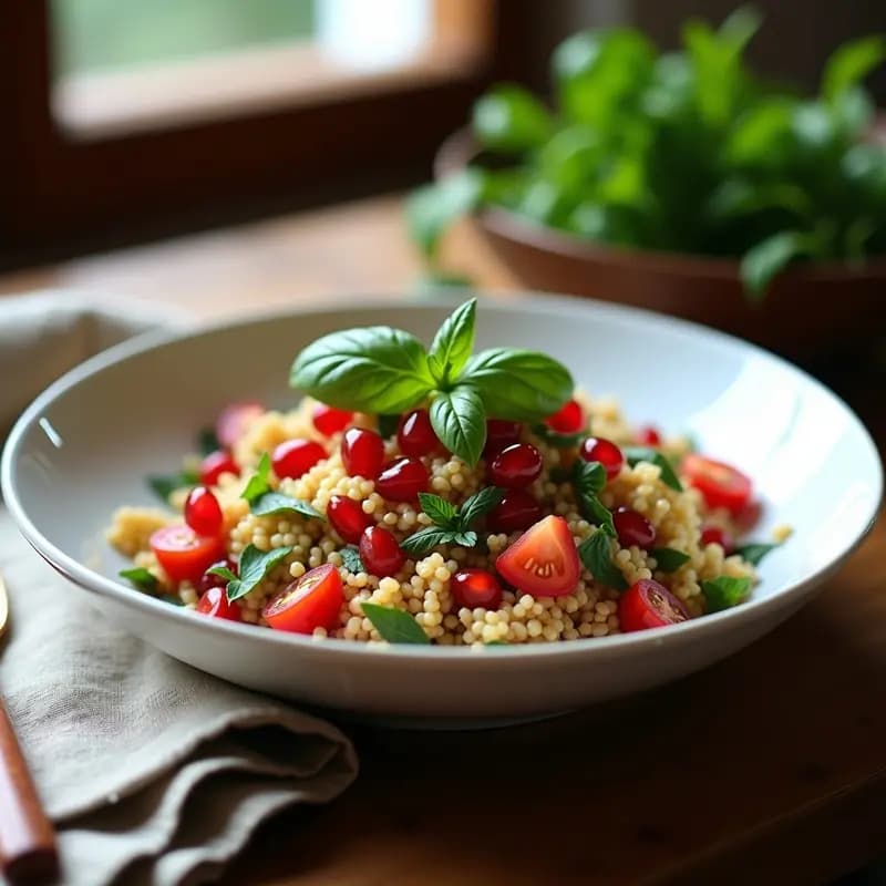Boulgour con Granados y Menta: Ensalada Libanesa Vegana y Sin Cocción