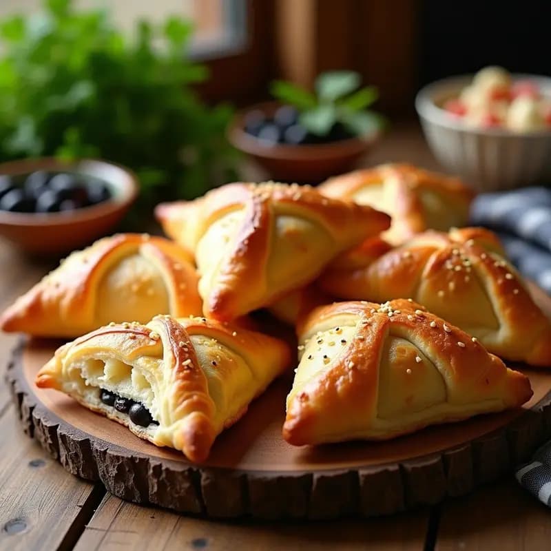 Bourekas Tunisinas de Atún y Aceitunas con Masa de Hojaldre: Aperitivo Crujiente y Rápido