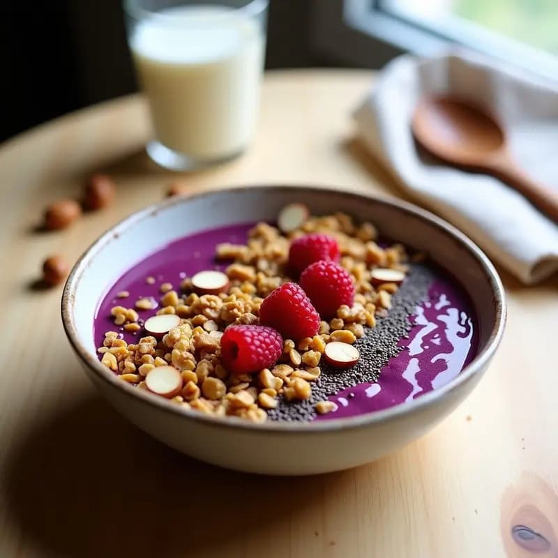 Bowl de Açaí y Granola de Kokum con Frutos Secos: Desayuno Brasilero Vegano