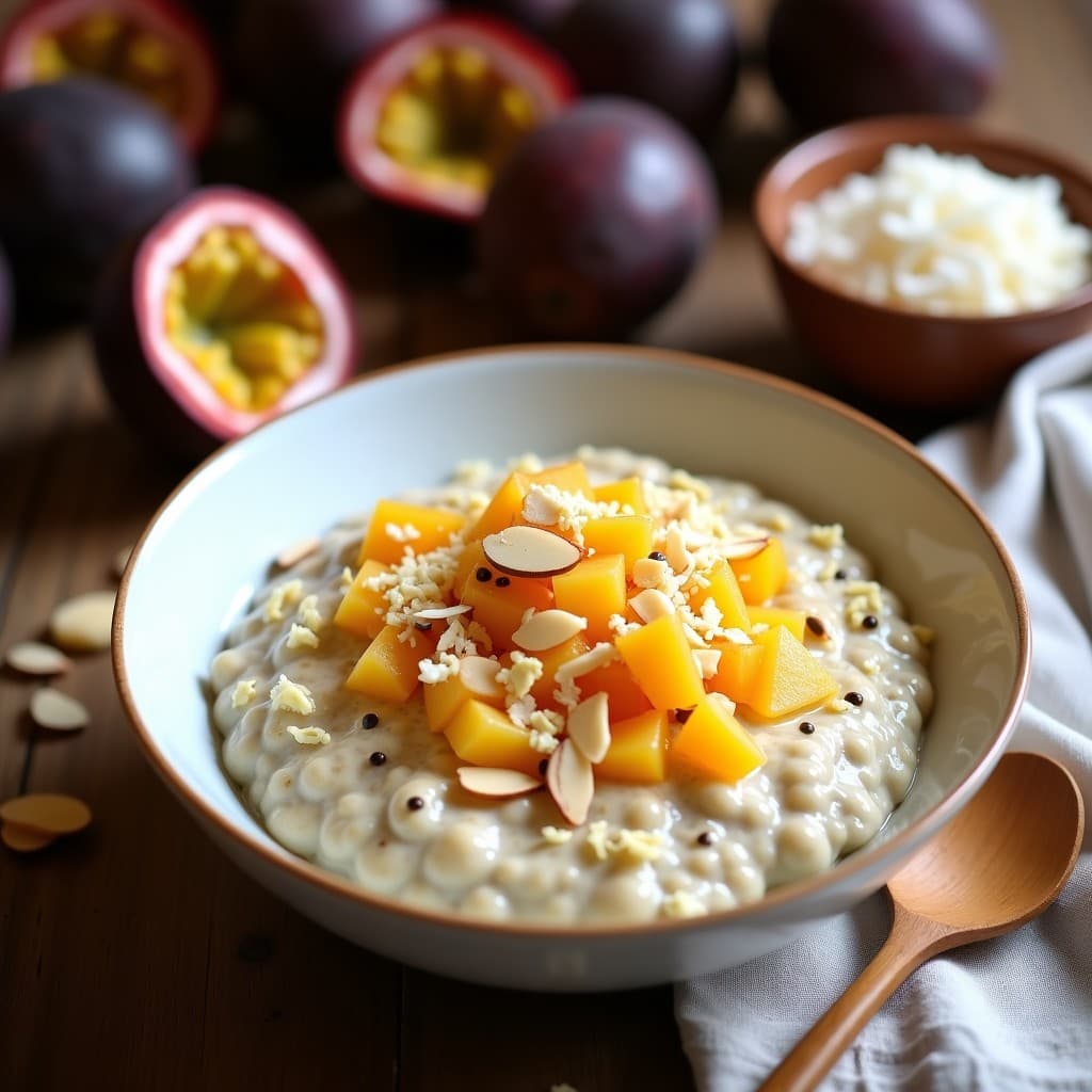 Bowl de avena nocturna con compota de maracuyá: Desayuno brasileño sin azúcar