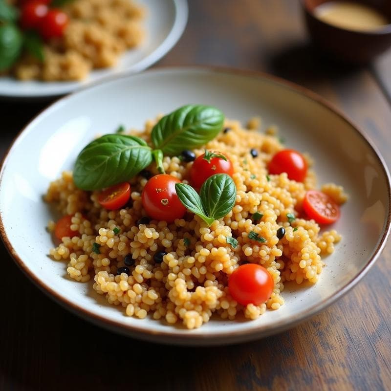 Bowl de Bulgur con Coliflor Asada y Tahini: Receta Libanesa Vegana y Rápida en Thermomix