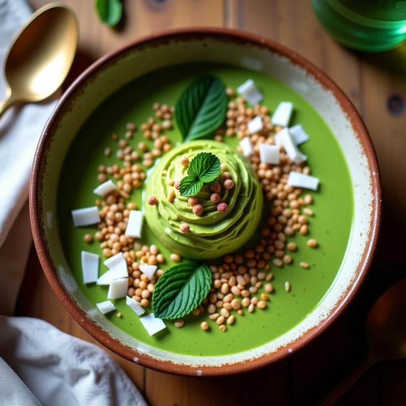 Bowl de Espirulina, Aguacate y Semillas de Cáñamo: Desayuno Superfood Sin Cocción