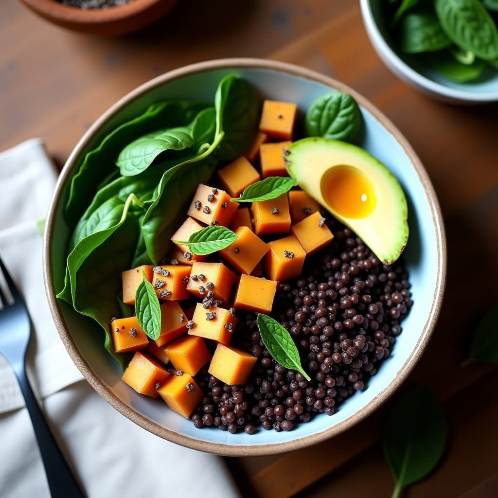 Bowl de Quinoa Negra y Higheros con Vinagreta de Tamarindo: Desayuno Peruano Sin Gluten