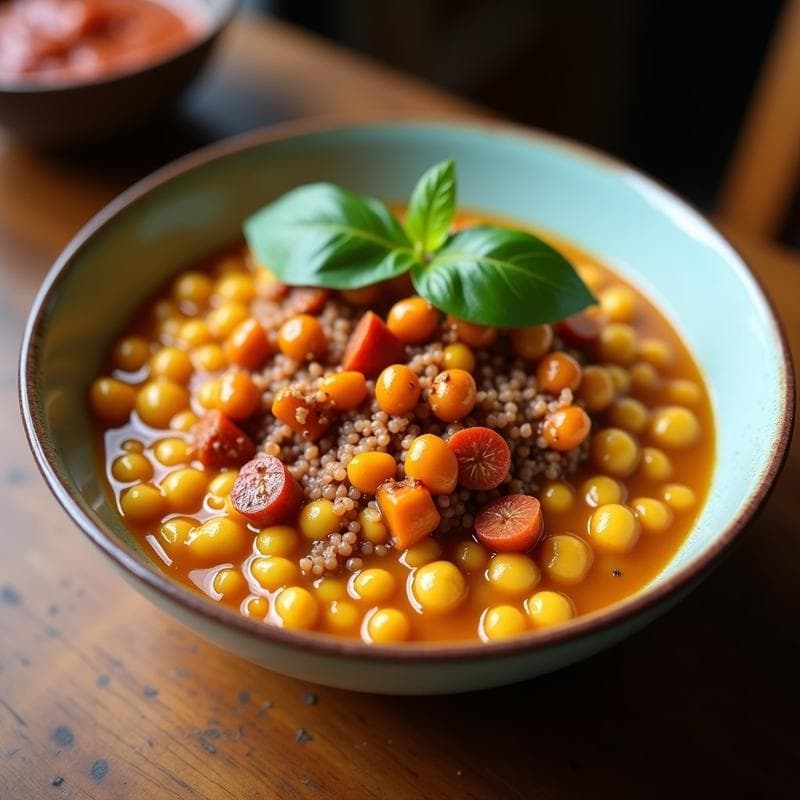 Bowl de Teff con Garbanzos Crujientes y Aliño de Tamarindo: Receta Etíope Keto y Alta en Hierro