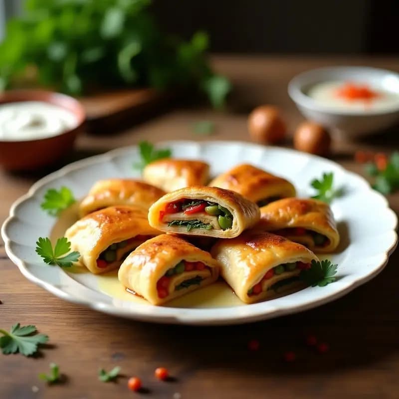 Briouats Marroquíes de Pollo y Verduras: Empanadillas Crujientes para Aperitivo o Tupper