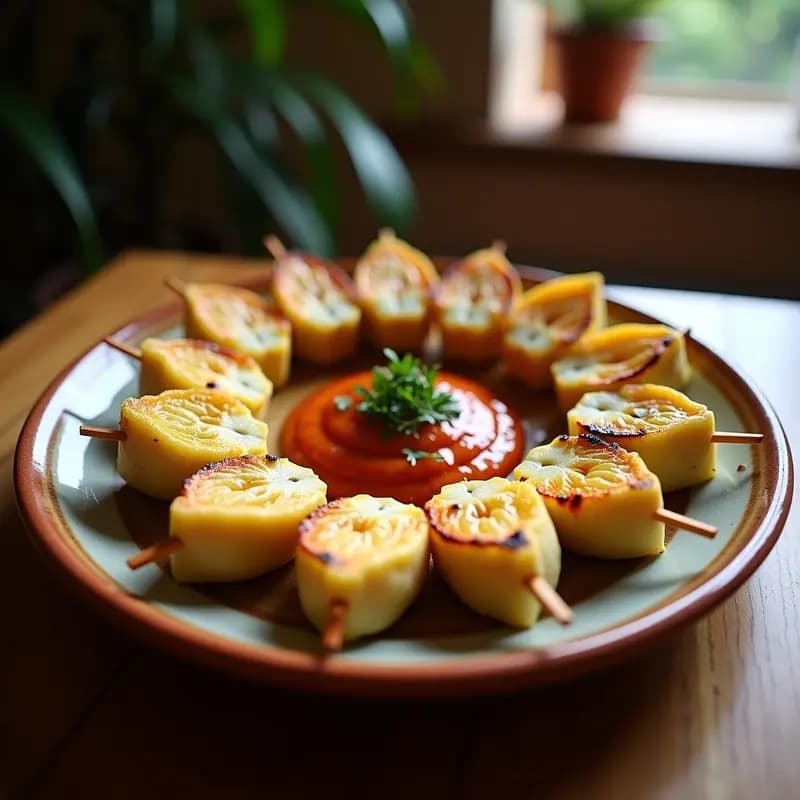 Brochetas de Corazón de Alcachofa y Ventresca: Receta Española en Grill con Salsa Romesco
