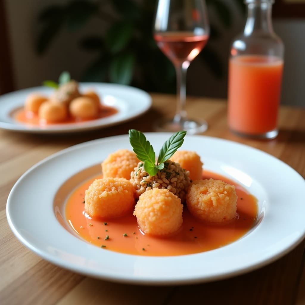 Brochetas de Coral de Coraleta (Alga) con Vinagreta de Pomelo Rosa: Aperitivo Vegano y Marino