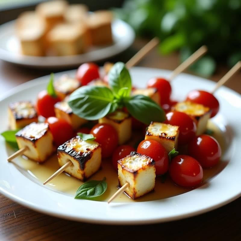 Brochetas de Berenjena, Tomate Cherry y Mozzarella de Búfala: Receta Italiana en Airfryer